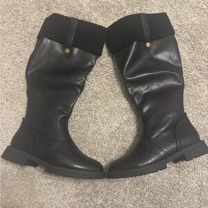 JustFab Black Combat & Moto Boots